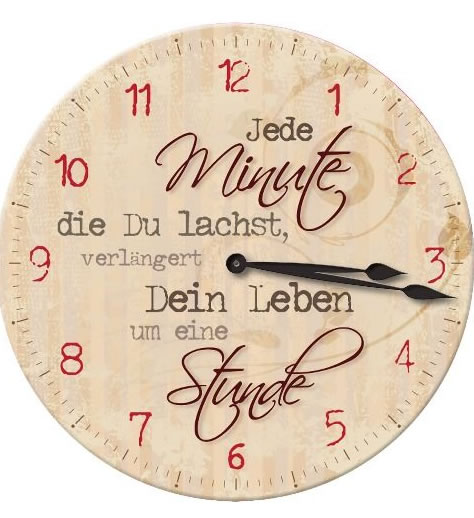 Wanduhr mit Spruch impuls kalender zitate sprüche lebensweisheiten